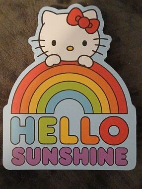 Silver Buffalo Snario Hello Kitty Rainbow Die-Cut Wooded ART Sign